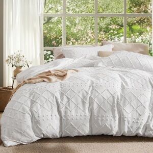 Luxurious White Diamond Pattern Duvet Cover